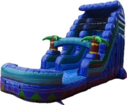tropical Blue marbel color inflatable water slide