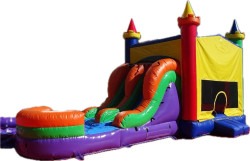 Rainbow Castle XL with wet/dry slide plus nice pool