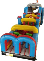 Robotic 60 feet obstacle courses 2 slide and big pool